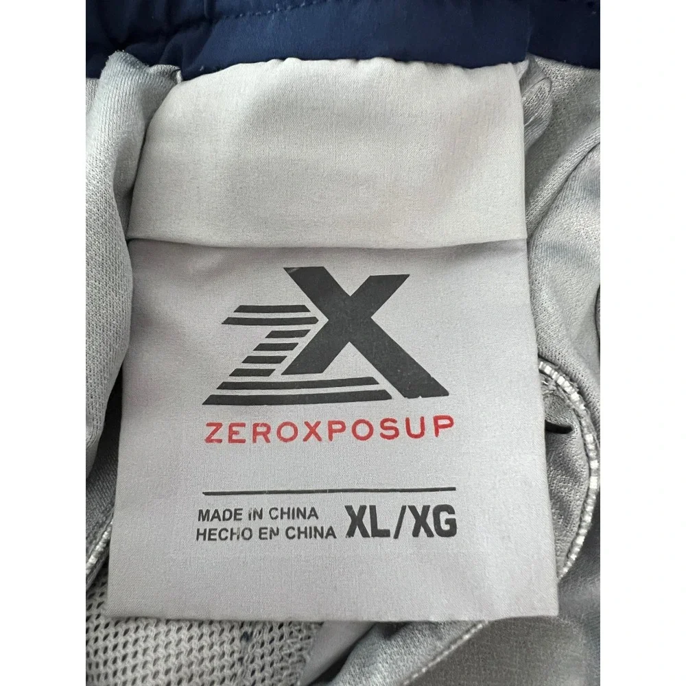 ZeroXposur Swim Trunks Mens XL Board Shorts Blue Wave Pattern Pocket Good